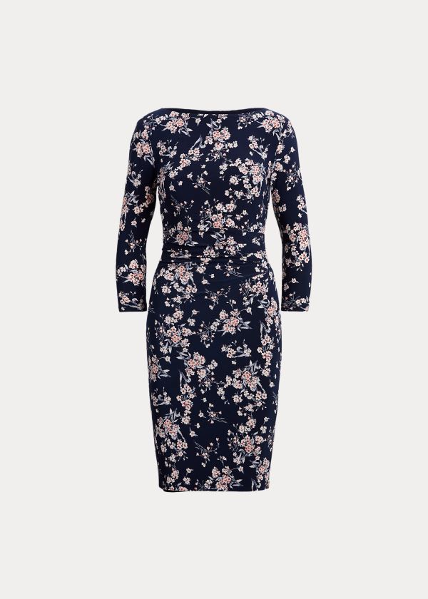 Ralph Lauren Floral Ruched Jersey Kjole Dame Danmark (MRFTW3618)